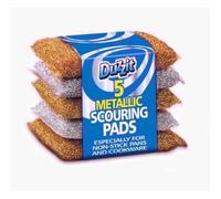 Duzzit 5 x Metallic Scouring Pads for Non-Stick Pans