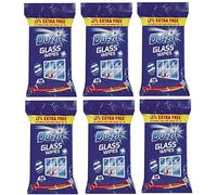 Duzzit 6 x Glass Window Mirror Cleaning Wipes Pack Of 50