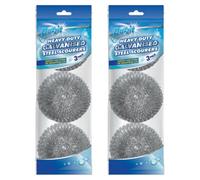 Duzzit Heavy Duty Galvanised Steel Scourers 3Pk X 2