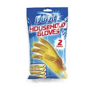 Duzzit Household Gloves 100% Latex Comfort Fit Lined Pack Of 2 Size Medium