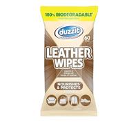 Duzzit Leather Wipes - Nourishes & Protects | 100% Biodegradable - Made From Plant Fibres | Cleans and Shines All Leather - Sofas, Jackets, Bags, Shoes & More (60 Biodegradable Wipes)