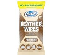 Duzzit Leather Wipes - Nourishes & Protects | 100% Biodegradable - Made From Plant Fibres | Cleans and Shines All Leather - Sofas, Jackets, Bags, Shoes & More (60 Biodegradable Wipes)