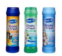 Duzzit Shake and Vac Carpet Freshener | Carpet Odour Neutraliser Shake & Fresh Powder 3 x 500g Fresh Linen, Lily Blossom, Pet Fresh