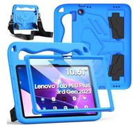 DUZZONA Case for Lenovo Tab M10 Plus 3rd Gen 10.6 Inch 2022, with Built-in Screen Protector, Kids Protective Case with Shoulder Strap for Tab M10 Plus 3rd Gen 10.6" (TB125FU/TB128FU/TB128XU), Blue