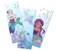 dv_1248 Set of 12 Bookmarks for Children - Mermaid Motif 5.2 x 14.8 cm - 3 Designs 4 Times Included - Pink Watercolour Blue - for Girls