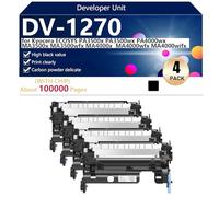 DV-1270 Developer Unit Replacement for Kyocera ECOSYS PA3500x PA3500wx PA4000wx MA3500x MA3500wfx MA4000x MA4000wfx MA4000wifx Printers, 100000 Pages,Black-4 pack
