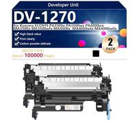 DV-1270 Developer Unit Replacement for Kyocera ECOSYS PA3500x PA3500wx PA4000wx MA3500x MA3500wfx MA4000x MA4000wfx MA4000wifx Printers, 100000 Pages,Black-2 pack