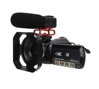 DV Camcorder, 4K 30MP 3.0IPS Rotating Touchscreen IR Night Waterproof Video Camera with Portable Bracket for Life Recording