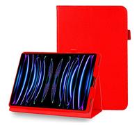 DV Case for iPad Pro 11 inch 4th/3rd/2nd/1st Generation, Flip Stand Folio Case, Shockproof PU Leather, Smart Magnetic Cover with Pencil Holder 2022 2021 2020 2018 (Red)