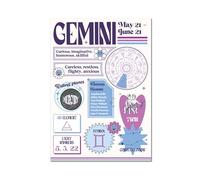 DV DESIGN 1 x A3 Gemini Poster - May June Zodiac Star Sign Astrology Birthday Girls Women Groovy Gallery Wall Decor Print #81909