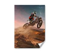 DV DESIGN 1 x A4 Poster Art Print - Motocross Bike Jump Motorbike Wall Art Paper Posters Large Picture Graphic Photo #12452