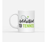 DV DESIGN 1 x Addicted to Tennis Mug - Player Game Sports Fan Hobby Men Women Gift Drinks Cup #82297