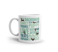 DV DESIGN 1 x Dachshund Mug - Sausage Dog Pet Animal Puppy Kids Men Women Words Breed Drinks Thoughts Coffee Tea Ceramic Gift #78712