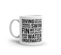 DV DESIGN 1 x Diving Mug - Words Thoughts Scuba Dive Underwater Snorkel Men Gift #77746