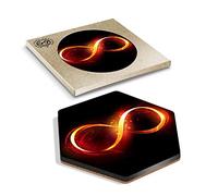 DV DESIGN 1 x Eco Boxed Cork Hexagon Coaster - Infinity Pattern Motivation Drink Cup Mug Glass Table Protection Mat #12945