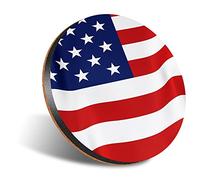 DV DESIGN 1 x Eco Round 12cm Coaster - American Flying Flag USA US Drink Cup Mug Glass Table Protection Mat #15623