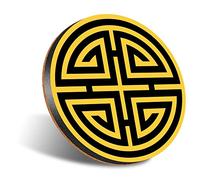 DV DESIGN 1 x Eco Round 12cm Coaster - Good Luck Symbols Chinese China Drink Cup Mug Glass Table Protection Mat #10473