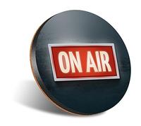 DV DESIGN 1 x Eco Round 12cm Coaster - On Air Radio Studio Sign Drink Cup Mug Glass Table Protection Mat #14651