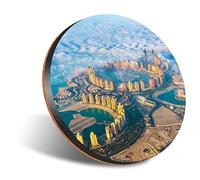 DV DESIGN 1 x Eco Round 12cm Coaster - Pearl-Qatar Doha Qatar Persian Gulf Drink Cup Mug Glass Table Protection Mat #46003