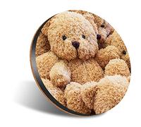 DV DESIGN 1 x Eco Round 12cm Coaster - Teddy Bear Toys Kids Childrens Drink Cup Mug Glass Table Protection Mat #21412