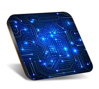DV DESIGN 1 x Eco Square 12cm Coaster - Blue Circuit Board Tech Geek Computer Drink Cup Mug Glass Table Protection Mat #8127