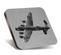DV DESIGN 1 x Eco Square 12cm Coaster - BW - Avro Lancaster Bomber Vintage Plane Drink Cup Mug Glass Table Protection Mat #35741