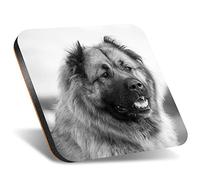 DV DESIGN 1 x Eco Square 12cm Coaster - BW - Caucasian Shepherd Sheepdog Drink Cup Mug Glass Table Protection Mat #38986
