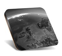 DV DESIGN 1 x Eco Square 12cm Coaster - BW - United Kingdom Britain UK Map Europe Drink Cup Mug Glass Table Protection Mat #43693