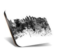 DV DESIGN 1 x Eco Square 12cm Coaster - Doha Skyline Watercolour Ink Art Drink Cup Mug Glass Table Protection Mat #21467
