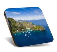 DV DESIGN 1 x Eco Square 12cm Coaster - El Nido Palawan Philippines Drink Cup Mug Glass Table Protection Mat #44955