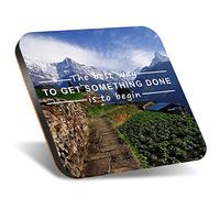DV DESIGN 1 x Eco Square 12cm Coaster - Inspiring Motivational Mountain View Drink Cup Mug Glass Table Protection Mat #15573