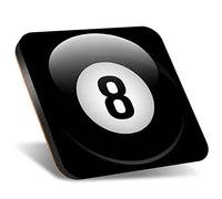 DV DESIGN 1 x Eco Square 12cm Coaster - Lucky 8 Ball Pool Snooker Drink Cup Mug Glass Table Protection Mat #4707