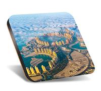DV DESIGN 1 x Eco Square 12cm Coaster - Pearl-Qatar Doha Qatar Persian Gulf Drink Cup Mug Glass Table Protection Mat #46003