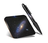 DV DESIGN 1 x Eco Square Coaster & 1 Pen Set - Andromeda Spiral Galaxy Space Drink Cup Mug Glass Table Protection Mat #21138