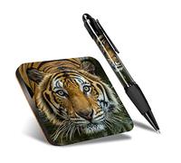 DV DESIGN 1 x Eco Square Coaster & 1 Pen Set - Bengal Tiger Swimming Wild Cat Drink Cup Mug Glass Table Protection Mat #44265