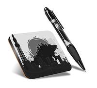 DV DESIGN 1 x Eco Square Coaster & 1 Pen Set - BW - Godzilla Dinosaur Lizard Drink Cup Mug Glass Table Protection Mat #39113
