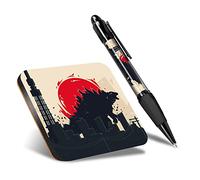DV DESIGN 1 x Eco Square Coaster & 1 Pen Set - Godzilla Dinosaur Lizard Drink Cup Mug Glass Table Protection Mat #3311