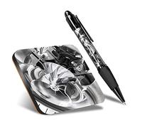 DV DESIGN 1 x Eco Square Coaster & 1 Pen Set - Turbocharger Car Men's Drink Cup Mug Glass Table Protection Mat #2233
