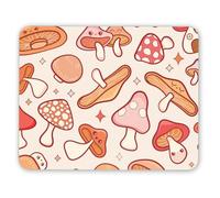 DV DESIGN 1 x Mushroom Mouse Mat - Autumn Kawaii Faces Fungi Pattern Cartoon Desk Accessories Computer Office Work Home Mousepad Pad IT #81979