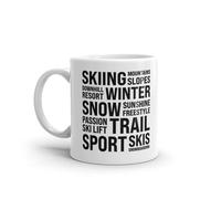 DV DESIGN 1 x Skiing Mug - Words Thoughts Snowboarding Boys Sport Men Women Mountains Gift #77724