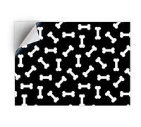 DV DESIGN 1 x Vinyl Sticker A5 - Rectangle Shape 15,8x21cm - Black Bones Dog Puppy Vet Animal Pet Art Print Decal Laptop Tablet Luggage Car Bike Wall Fridge Door Sticker #44308