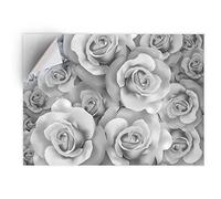 DV DESIGN 1 x Vinyl Sticker A5 - Rectangle Shape 15,8x21cm - BW - Flowers Rose Art Print Decal Laptop Tablet Luggage Car Bike Wall Fridge Door Sticker #37239