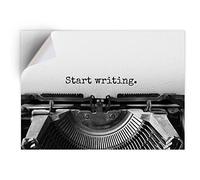 DV DESIGN 1 x Vinyl Sticker A5 - Rectangle Shape 15,8x21cm - BW - Start Writing Typewriter Writer Art Print Decal Laptop Tablet Luggage Car Bike Wall Fridge Door Sticker #36119