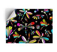 DV DESIGN 1 x Vinyl Sticker A5 - Rectangle Shape 15,8x21cm - Colorful Dragonfly Butterfly Print Art Print Decal Laptop Tablet Luggage Car Bike Wall Fridge Door Sticker #14410