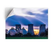 DV DESIGN 1 x Vinyl Sticker A5 - Rectangle Shape 15,8x21cm - Drax Power Station Sunset Art Print Decal Laptop Tablet Luggage Car Bike Wall Fridge Door Sticker #44903