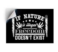 DV DESIGN 1 x Vinyl Sticker A5 - Rectangle Shape 15,8x21cm - Freedom Marijuana Cannabis Weed Art Print Decal Laptop Tablet Luggage Car Bike Wall Fridge Door Sticker #14473