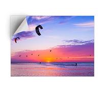 DV DESIGN 1 x Vinyl Sticker A5 - Rectangle Shape 15,8x21cm - Kite Surfing Sunset Beach Art Print Decal Laptop Tablet Luggage Car Bike Wall Fridge Door Sticker #2474