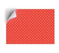 DV DESIGN 1 x Vinyl Sticker A5 - Rectangle Shape 15,8x21cm - Red & White Polka Dot Dots Print Art Print Decal Laptop Tablet Luggage Car Bike Wall Fridge Door Sticker #46235