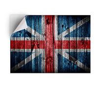 DV DESIGN 1 x Vinyl Sticker A5 - Rectangle Shape 15,8x21cm - Wooden Effect Union Jack UK Flag Art Print Decal Laptop Tablet Luggage Car Bike Wall Fridge Door Sticker #8312