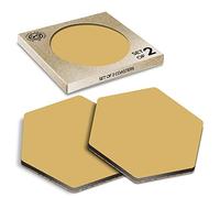 DV DESIGN 2 x Eco Boxed Cork Hexagon Coasters - Gold Effect Colour Block Drink Cup Mug Glass Table Protection Mat #45170